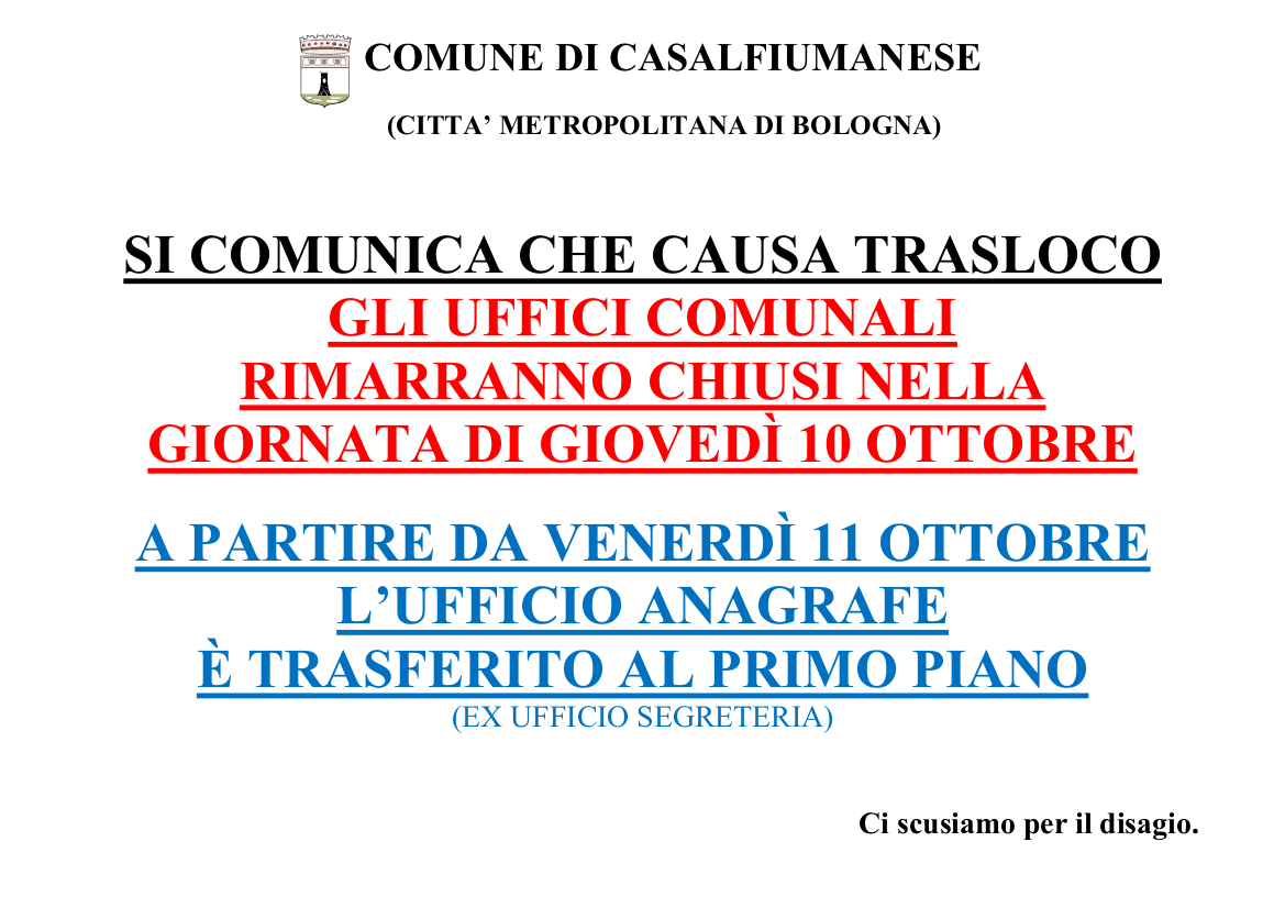 Chiusura uffici comunali