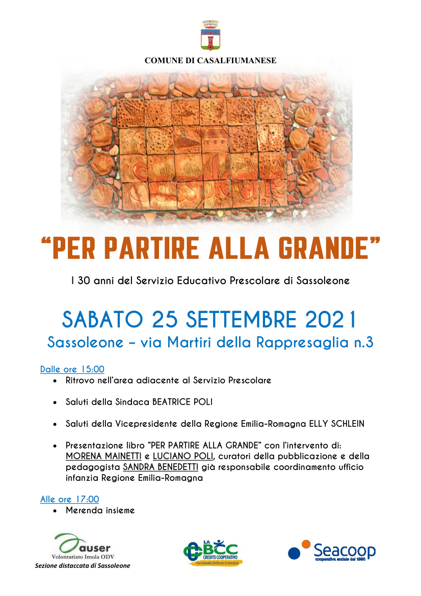 25/09/2021 ore 15.00 Presentazione libro "Per partire alla grande"