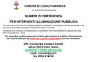 Numeri di emergenza per interventi illuminazione pubblica