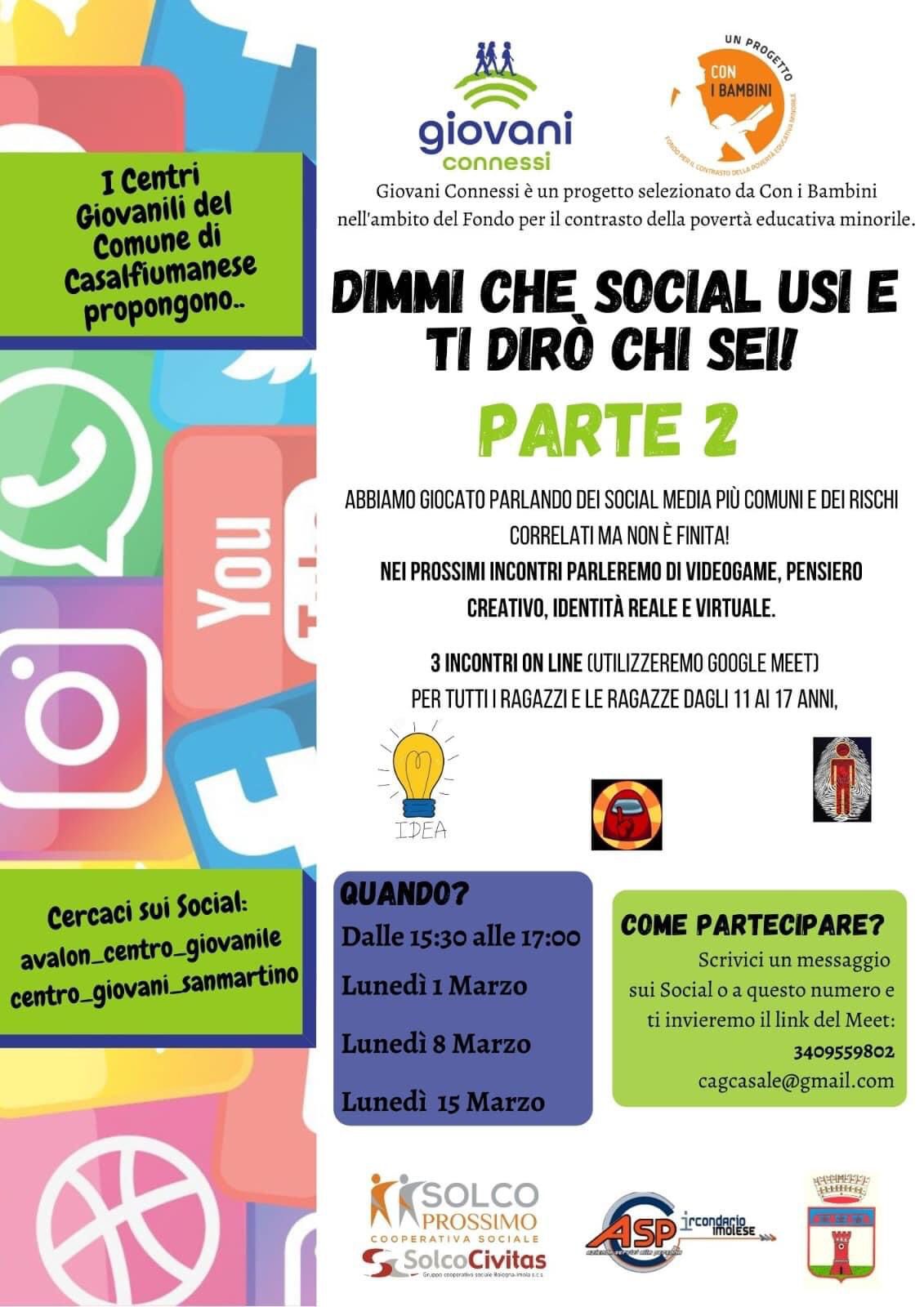 Progetto Giovani Connessi  - Dimmi che social usi e ti dirò chi sei