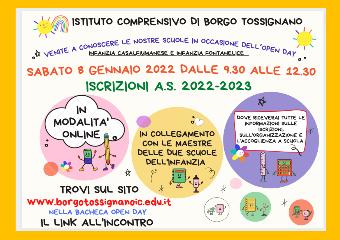 Scuola dell'Infanzia di Casalfiumanese: Open Day iscrizioni a.s. 2022/2023