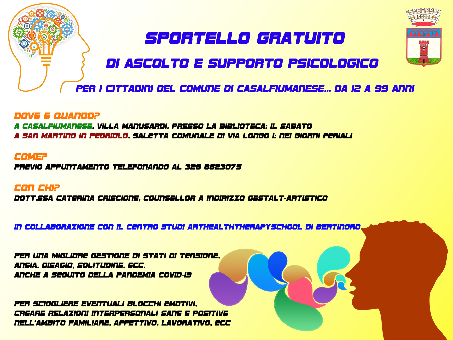 Sportello gratuito di ascolto e supporto psicologico